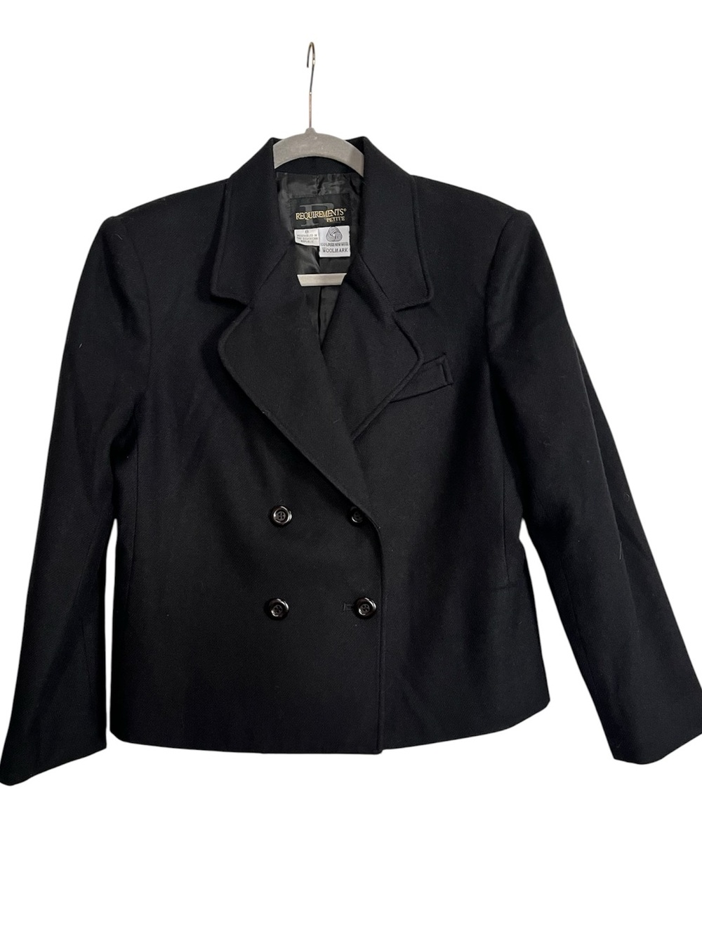 Requirements Petites vintage double breasted cropped wool blazer coat 100% 8 - Picture 1 of 5